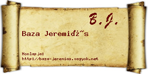 Baza Jeremiás névjegykártya
